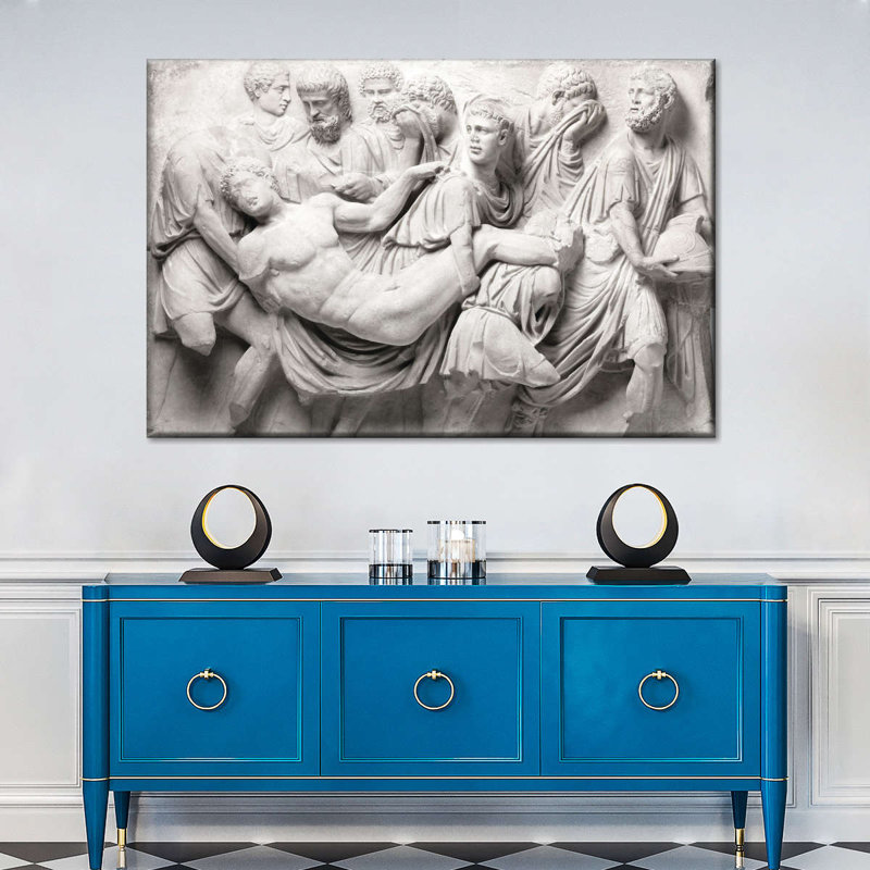 Sculpture romaine sur toile, H 48 po x l 32 po x P 1,25 po
