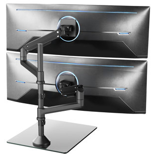 Vivo Pneumatic Dual Ultrawide Monitor Desk Stand, Up To 49 Inch Computer Screens