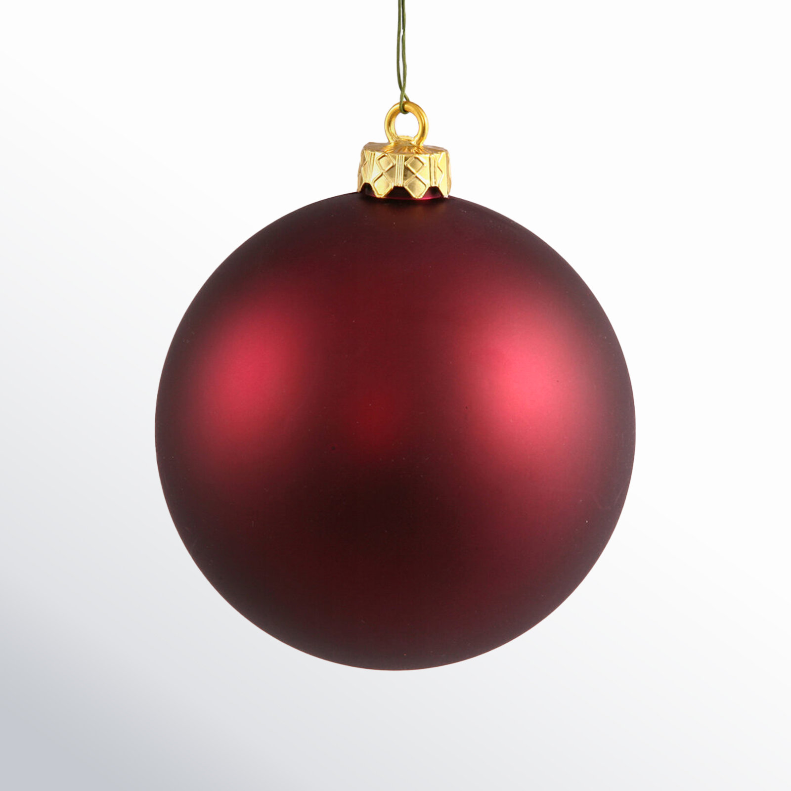 Holiday Décor Ball Ornament, Wine Matte, 3" H x 3" W x 3" D