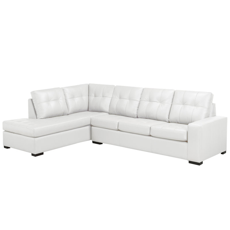 Canapé modulaire en cuir Yeprad, Face à la gauche, Cuir blanc assorti