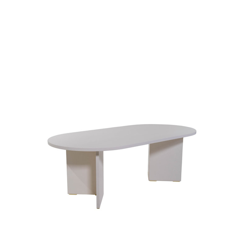 Table basse ovale en forme de pilule, crème, Cream