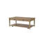 Table de cocktail à deux tons de couleur sable, transitionnel décontracté, bois massif +, 48 po X P 27,56 po x H 18,57 po