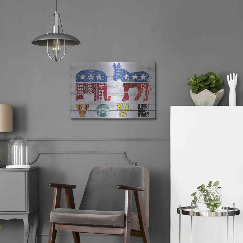 Luxe Métal Art «Votez» par Design Turnpike, Métal Wa «Votez» par Design Turnpike, H 16 po x l 24 po