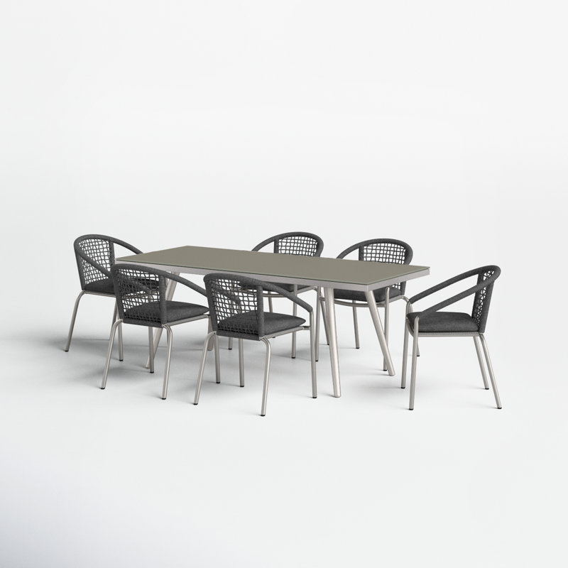 Kenai 81'' Rectangular 6 - Person Outdoor Dining Set with Cushions