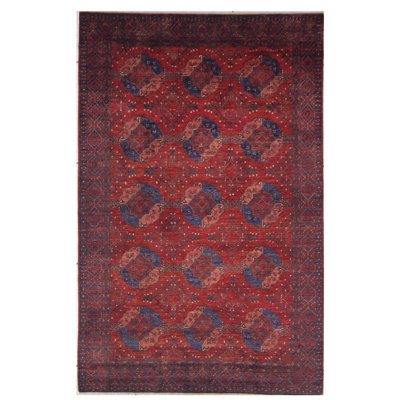 Tapis unique rouge / bleu marine / bleu 5 pi 11 po x 9 pi 3 po