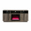 Meuble télé avec foyer, lumière DEL, 3 tablettes ouvertes-261561333