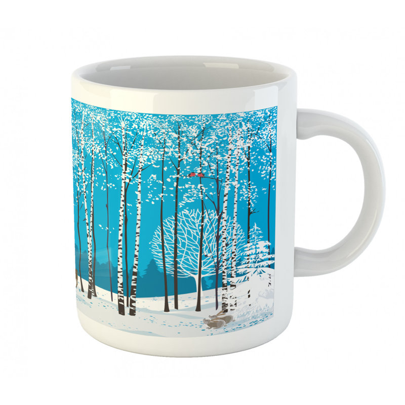 Grande tasse à café pour forêt couverte de neige