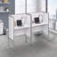 Bureau de bureau, L 48 po, bureau, travail, qualité commerciale, stratifié blanc, métal argenté, contemporain, moderne-407983420