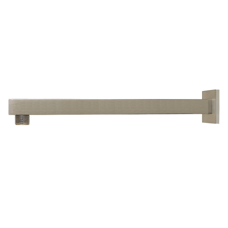 Kingston Brass Claremont 12-Inch Shower Arm with Square Flange, Brushed Nickel