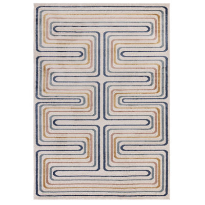 Deran Pulse Geo Cream/Multi Area Rug