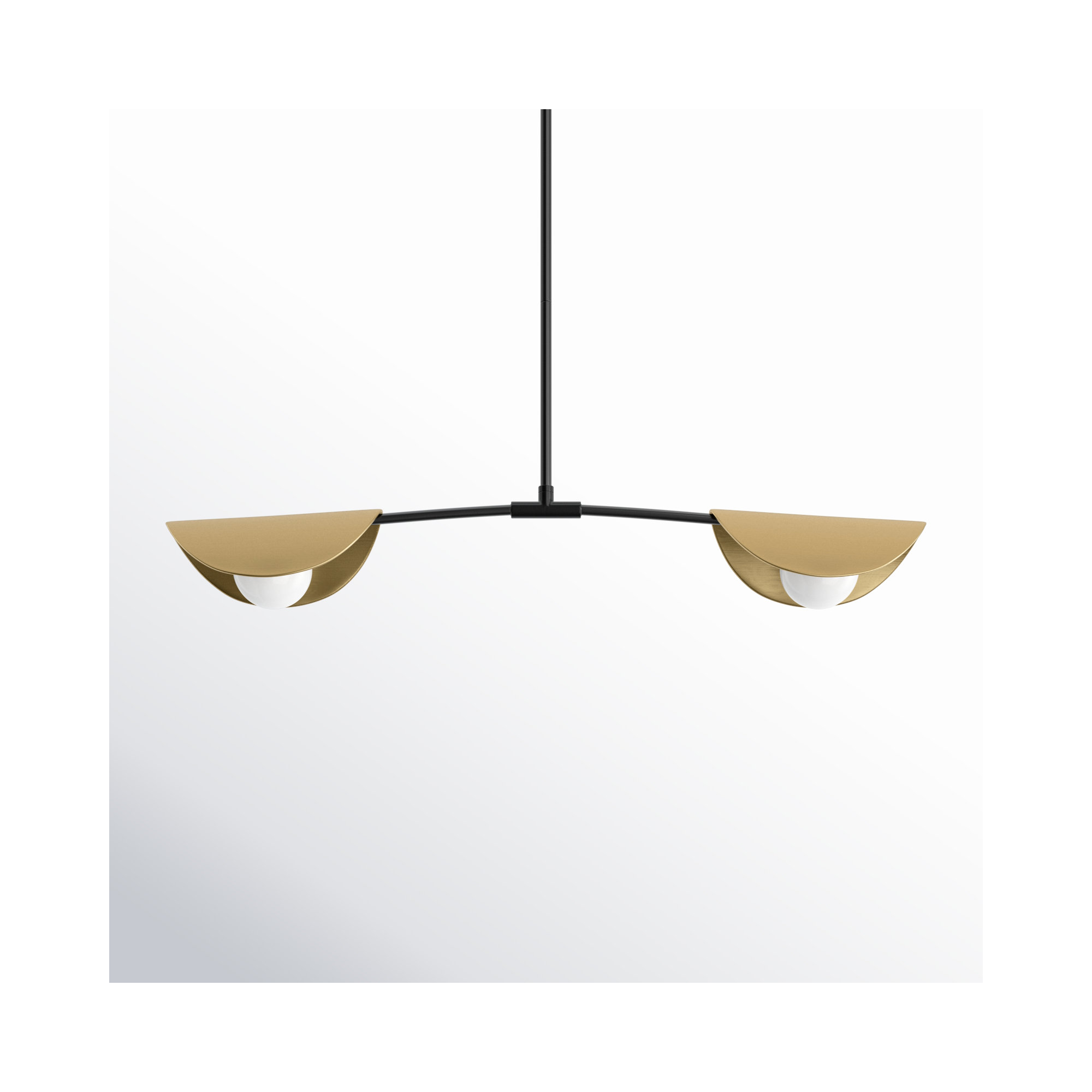 Gamora 2 Light Metal Dimmable Pendant, Matte Black/Aged Brass