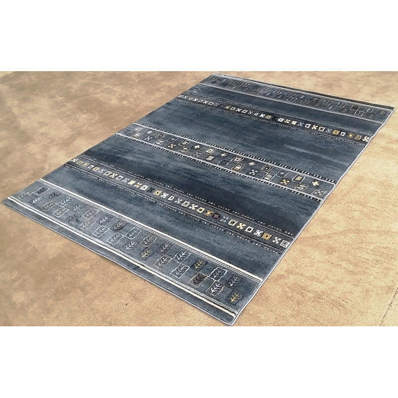 Tapis noir à motif Sud-Ouest Keunta, 10 pi x 13 pi