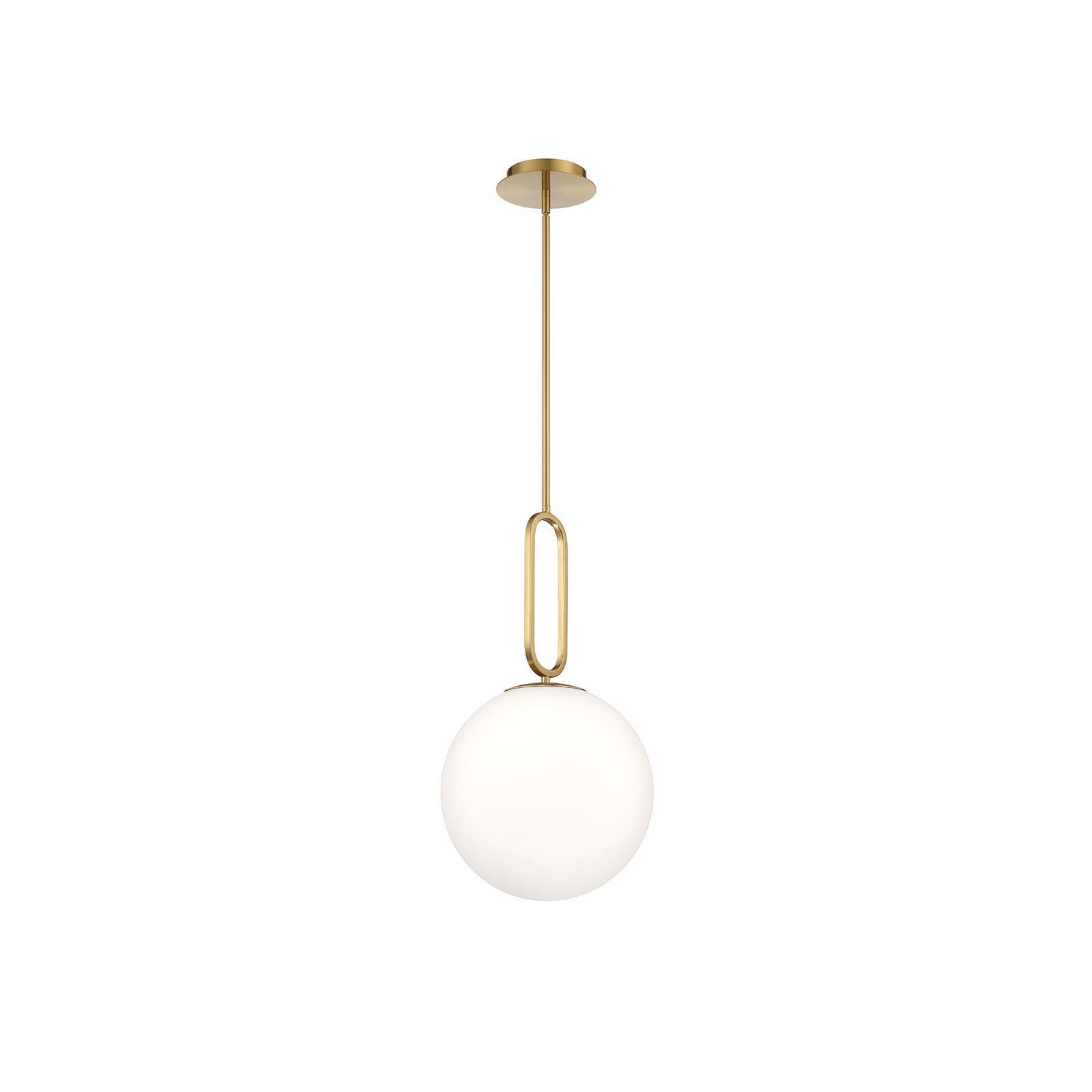 Single Light Glass Dimmable Pendant, Gold, 22.75" H x 11.75" W x 11.75" D