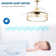 36" Invisible 3-Blade Retractable Ceiling Fan with LED Light and Remote Control