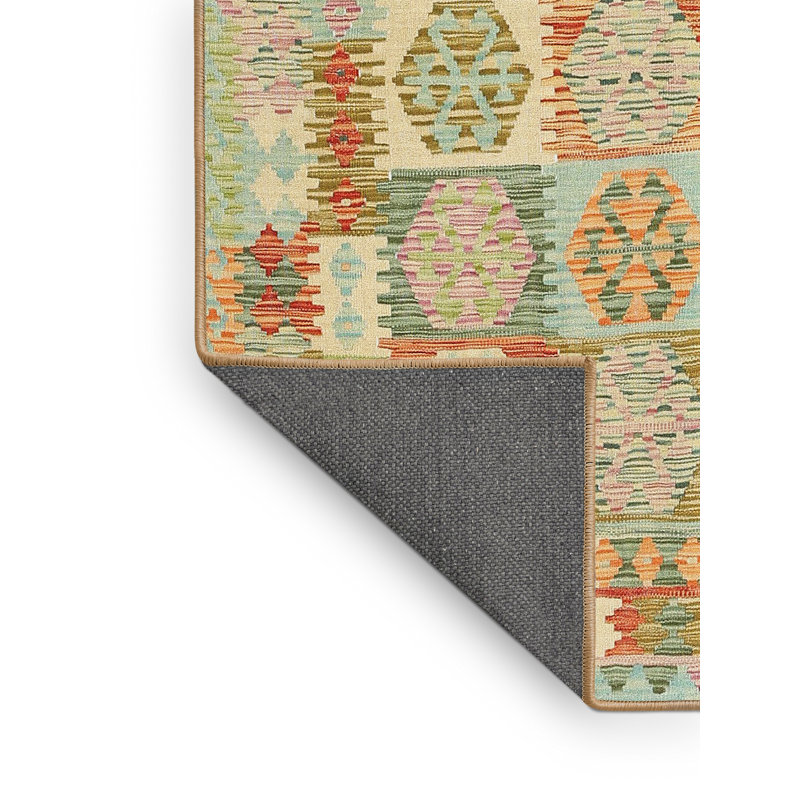 Tapis orange / vert mer Frandsen, Rectangle 6 pi 0 po x 9 pi 0 po