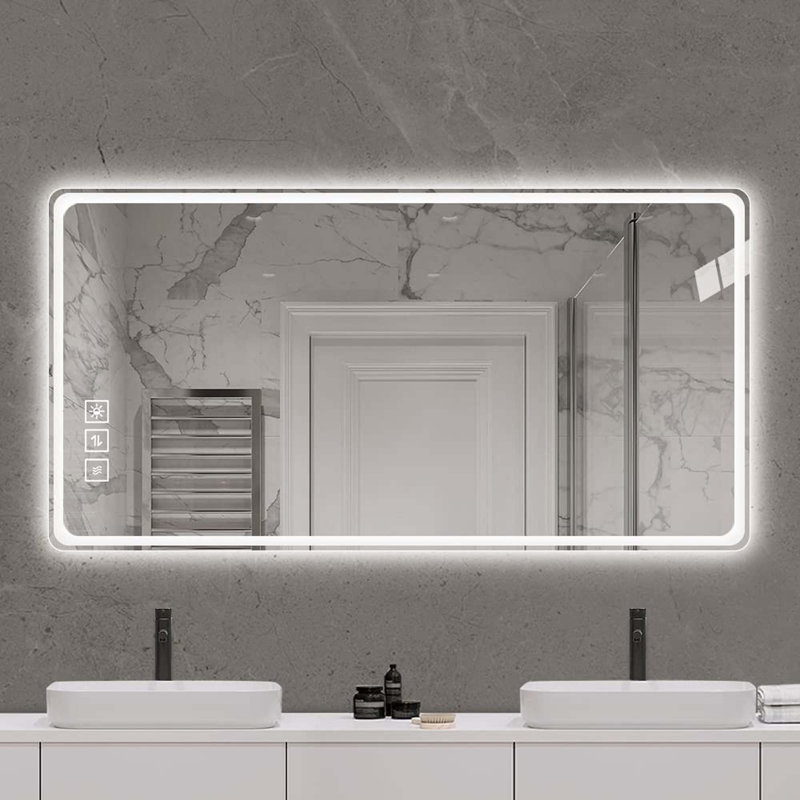 Miroir de salle de bain à DEL avec miroirs de salle de bain