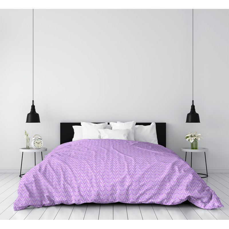 Housse de couette simple Katelyn Elizabeth, Housse de couette pour lit simple, Microfibre, Violet / bleu