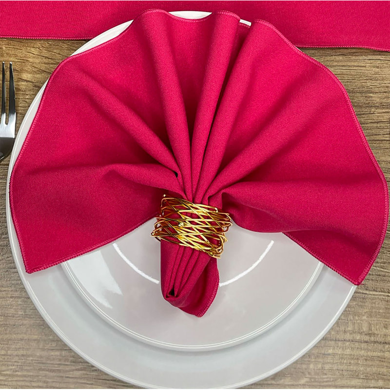 Atara Polyester Solid Colour Square Napkin, Magenta