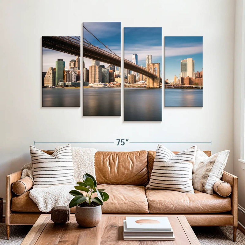 Nicci reliant le pont de Brooklyn, H 42 po x l 68 po