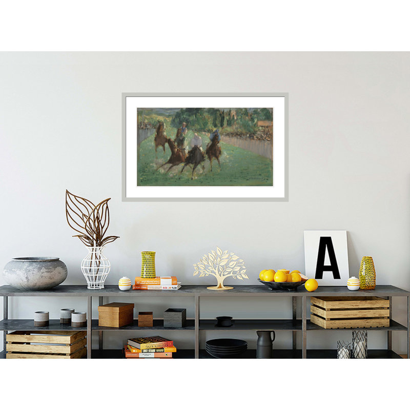 «At the Races» par estampe numérique encadrée, 27,1 po H x 41,5 po L