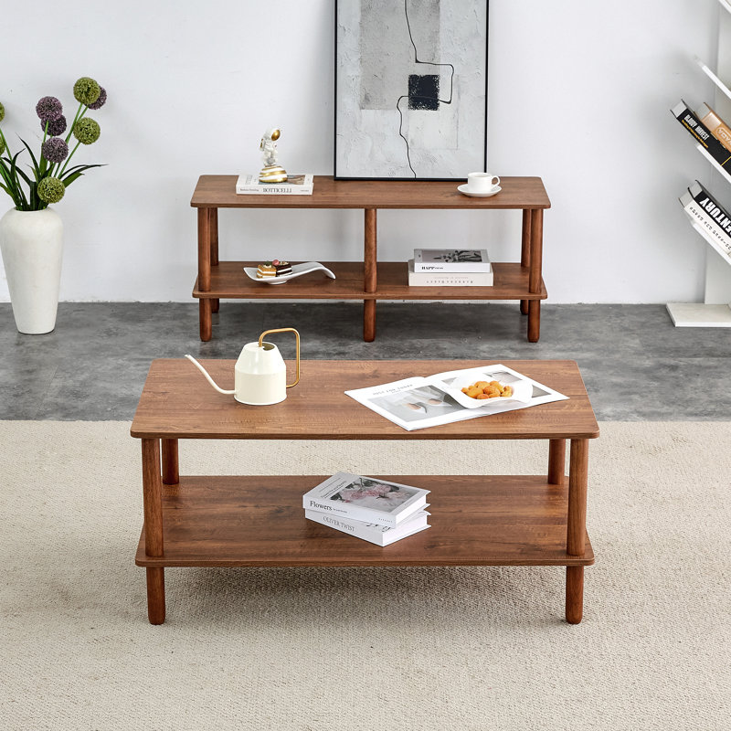 Coffee Table&Tv Stand Sets, Walnut Brown