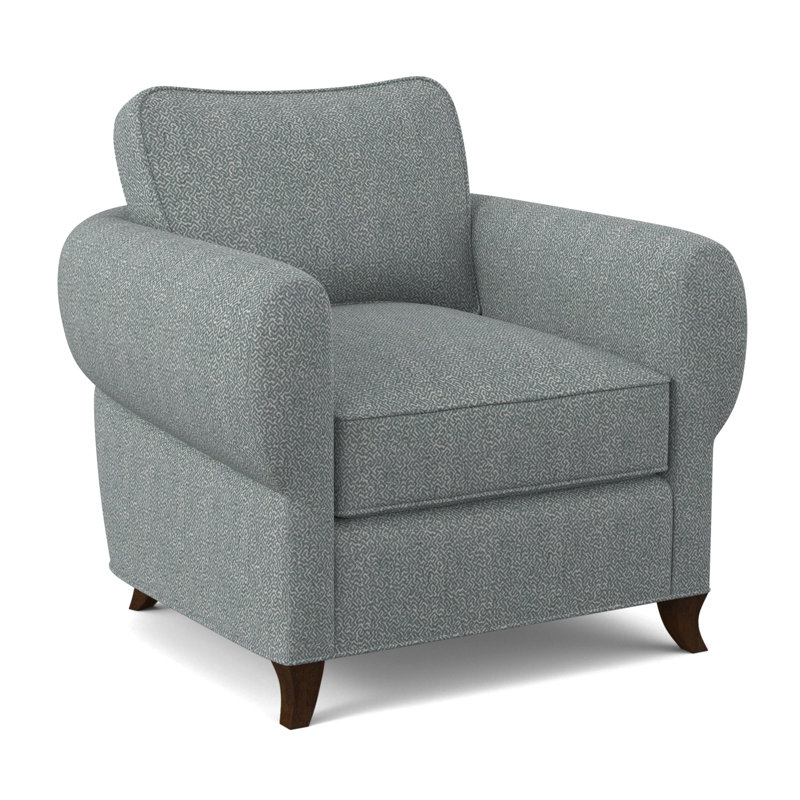 Fauteuil cocon, Noyer noir, Mélange de polyester cyan maya