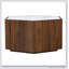 Table basse hexagonale rustique en bois rétro avec 2 tiroirs cachés, panneau de fibres à densité moyenne durable et plateau en marbre élégant-469164443-469164437