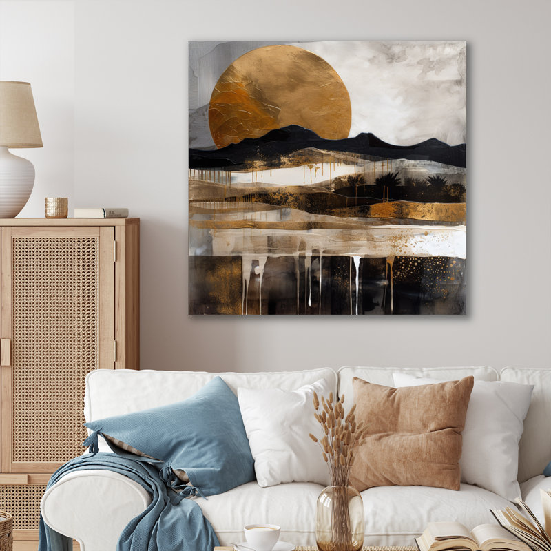 Calidia explorant la lune dorée en évolution IV, H 16 po x l 16 po x P 1 po, Toile tendue