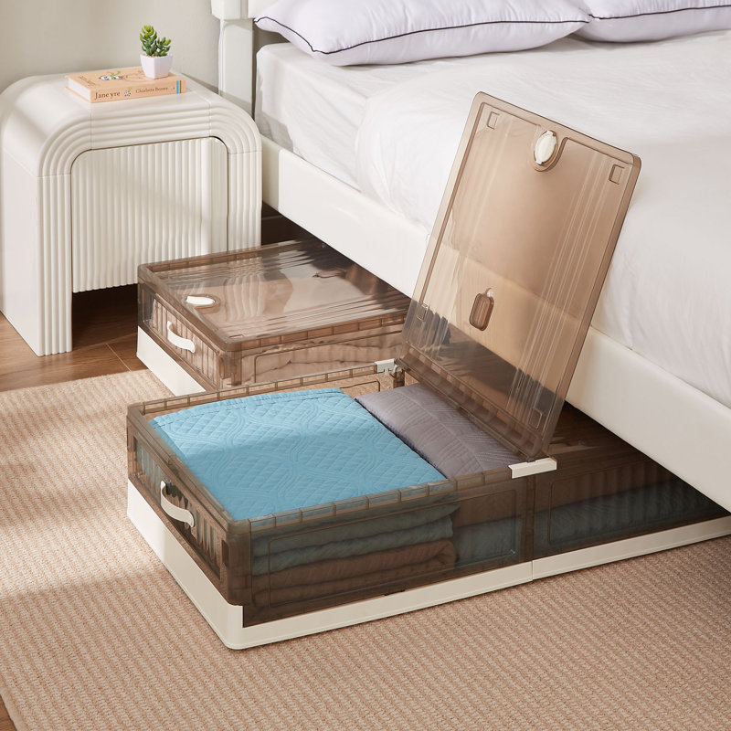 Ensemble de 1 lit de rangement empilable avec roulettes