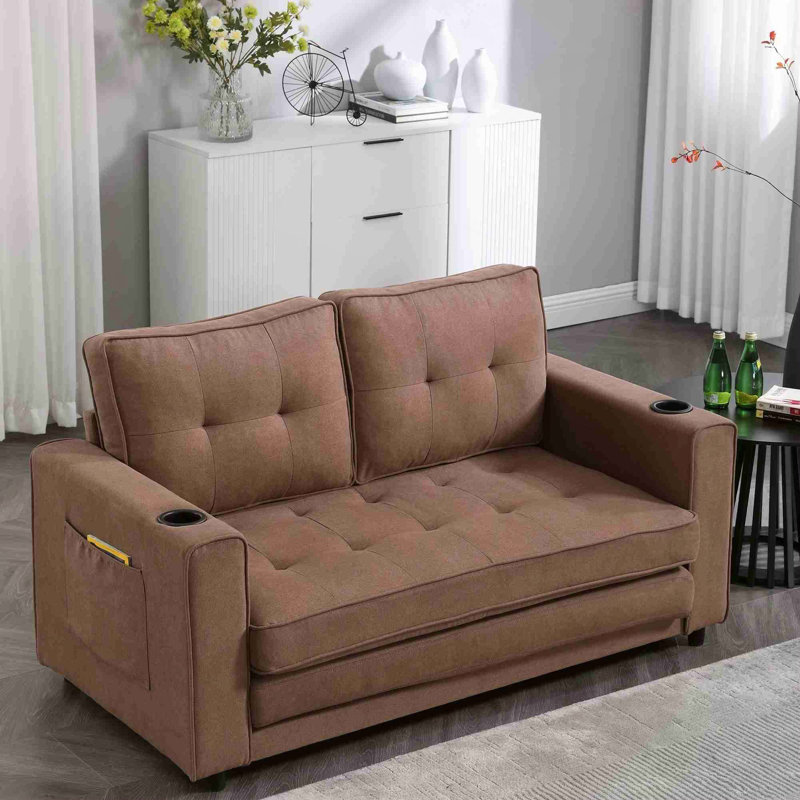 Canapé-lit convertible 3-en-1 à futon convertible pour utilisation polyvalente dans divers espaces de vie