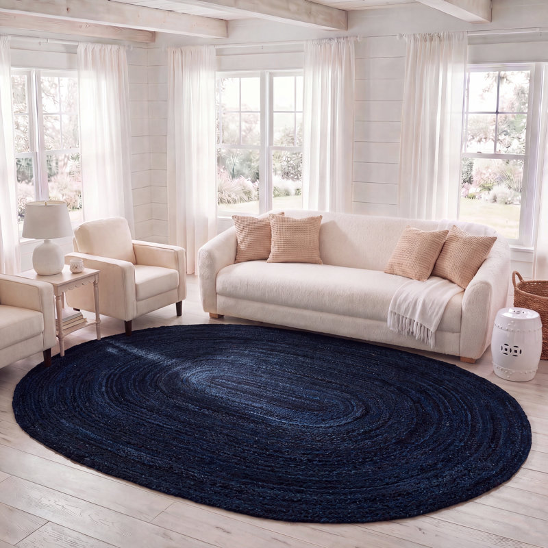 Proffitt Hand Woven Cotton Rug, Oval 8' x 10'