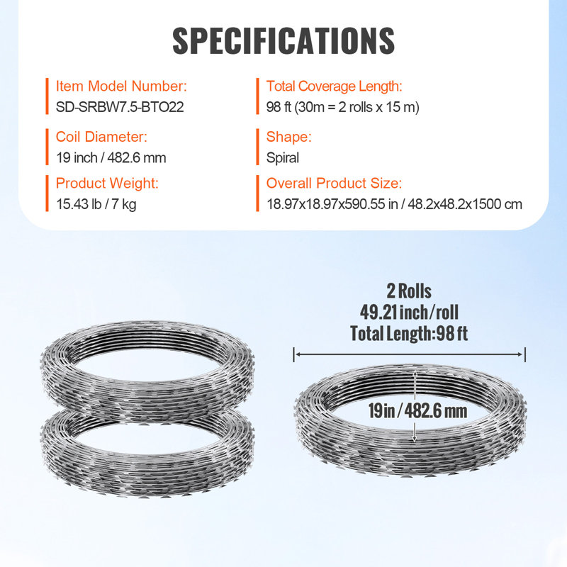 18.97'' H x 1176'' W Metal Wire/Mesh Fence