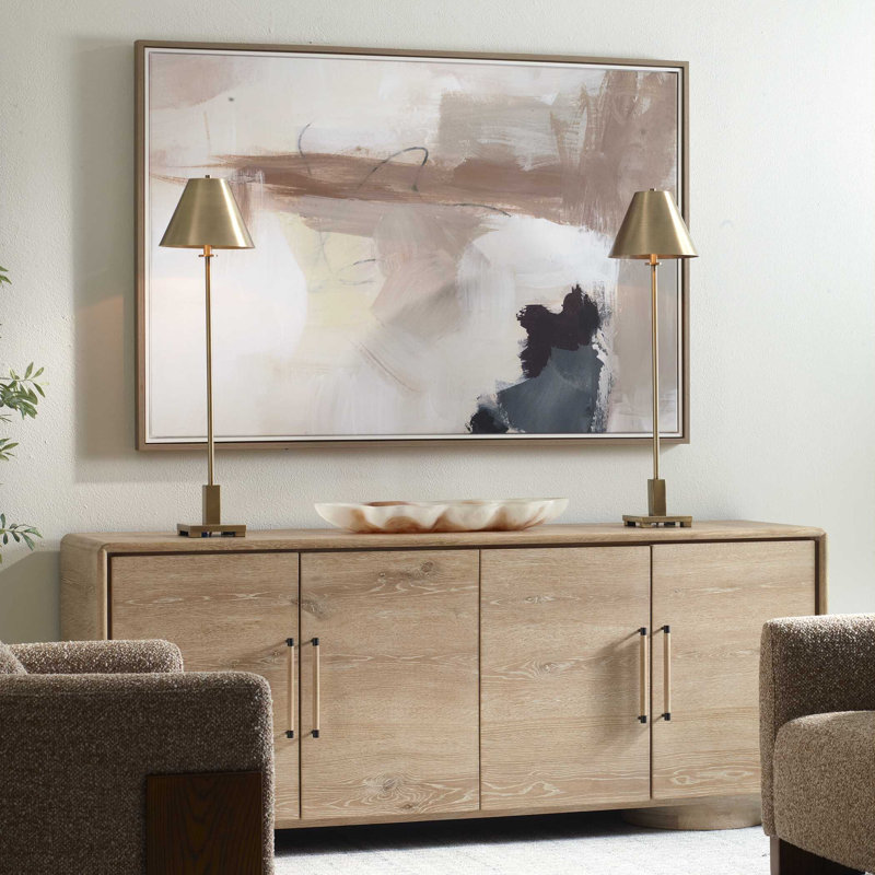 Uttermost Bluster Framed Abstract Canvas