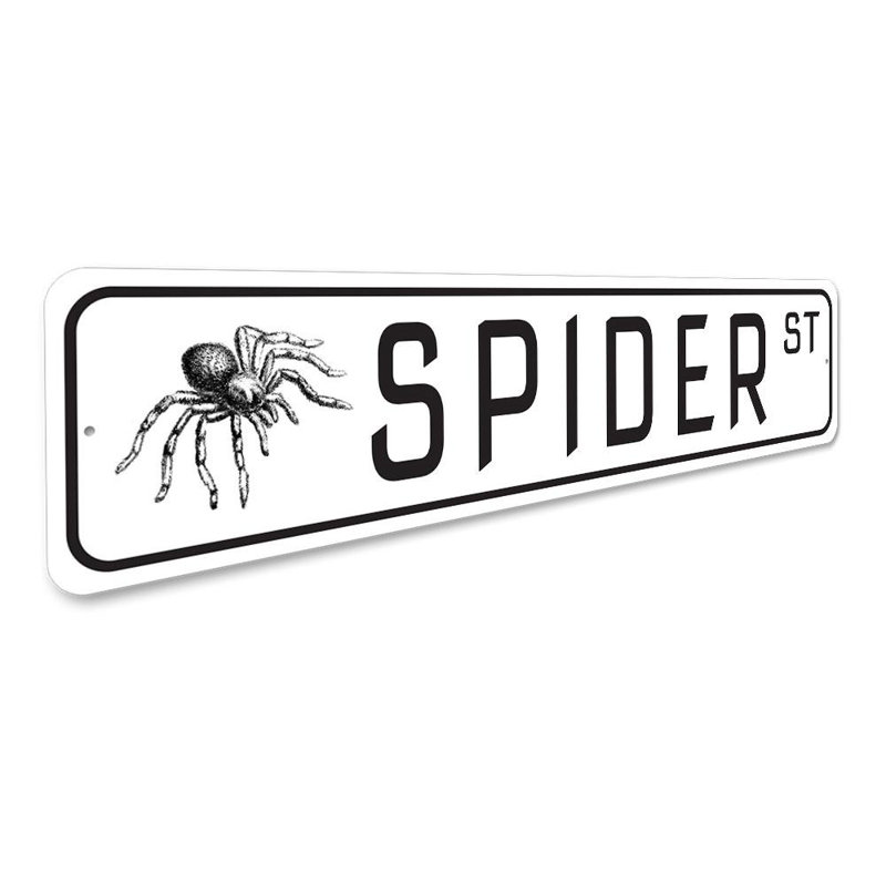 Plaque en aluminium Spider Street, H 6 po x l 24 po x P 0,06 po