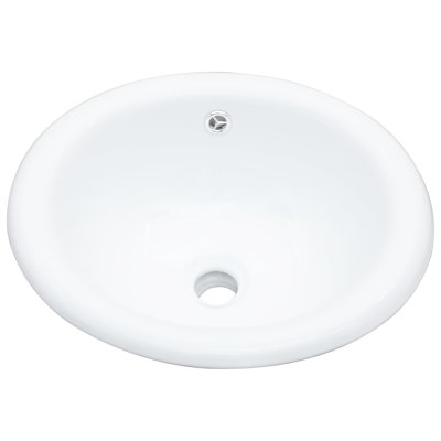17"X15.5" Semi - Recessed White Ceramic Bathroom Countertop Vessel Sink, Finish, Stain Appearance, Simple Installation Steps Sink For Bathroom, Soft Corners Feature, Acid Proof Surface Attribute,