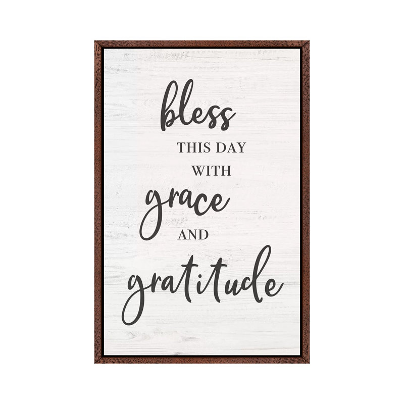 Bless This Day - Print on Canvas, Classic Brown Wood Framed, 66.04cm H x 45.72cm W x 3.81cm D