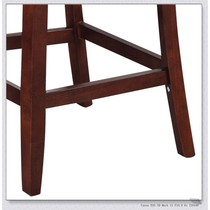 Tabourets de comptoir espresso et noyer (ensemble de 2) avec sièges rembourrés confortables pour les cuisines modernes et les bars