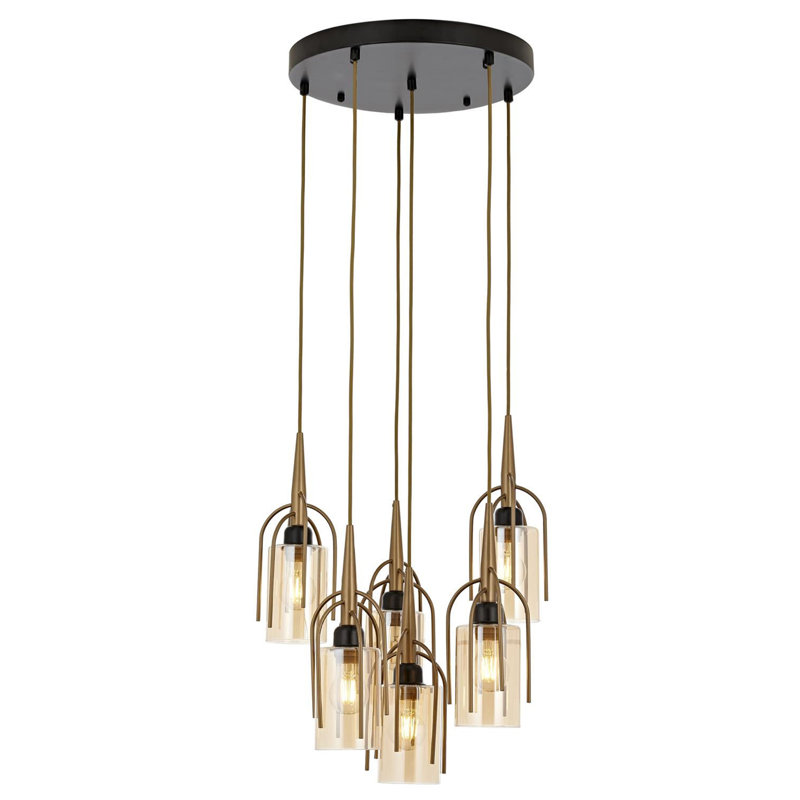 Luminaire suspendu en grappe à 6 lumières