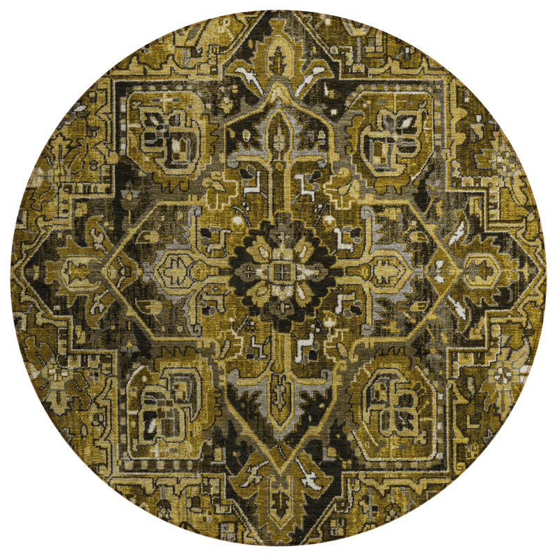 Tapis intérieur / extérieur à envers antidérapant, Rond 8 pi