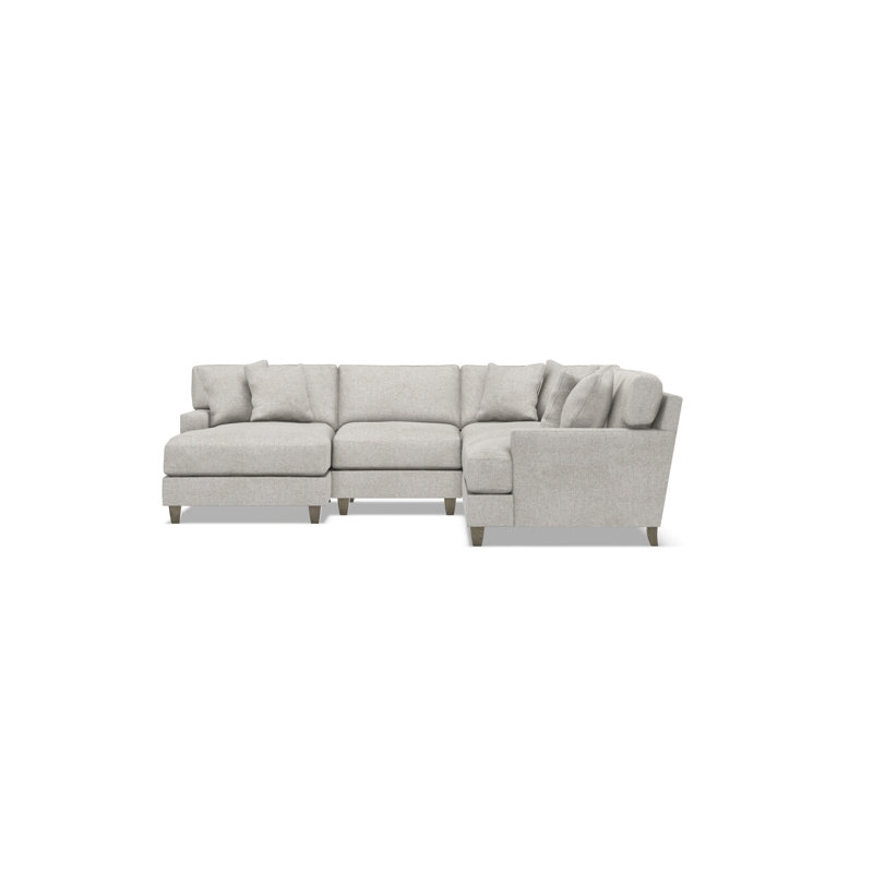 Mila Sectional, Light Gray Polyester, 33.5" H x 107" W x 107" D, Left Hand Facing