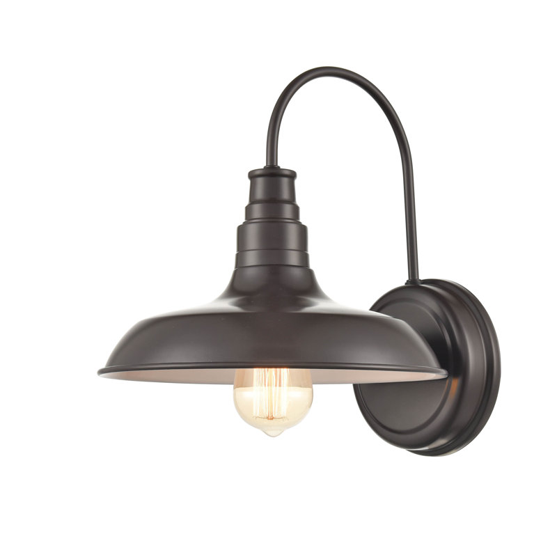 Mckoy 13" Tall Outdoor Wall Sconce Barn Light, Powder Coated Bronze