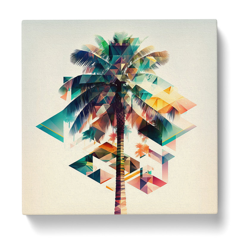 Palm Tree Geometric - Wrapped Canvas