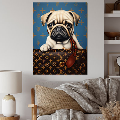 Fashion Brand Pug With Hand Bag IV  Dog Wall Art