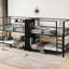 Lit simple superposé en métal noir, rangement intégré, esthétique moderne et fonctionnement silencieux, lit quadruple, noir, avec placard, rails, conception à réduction de bruit-314591727