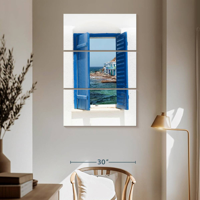 Lilie Window To Coastal Greece, 65" H x 42" W