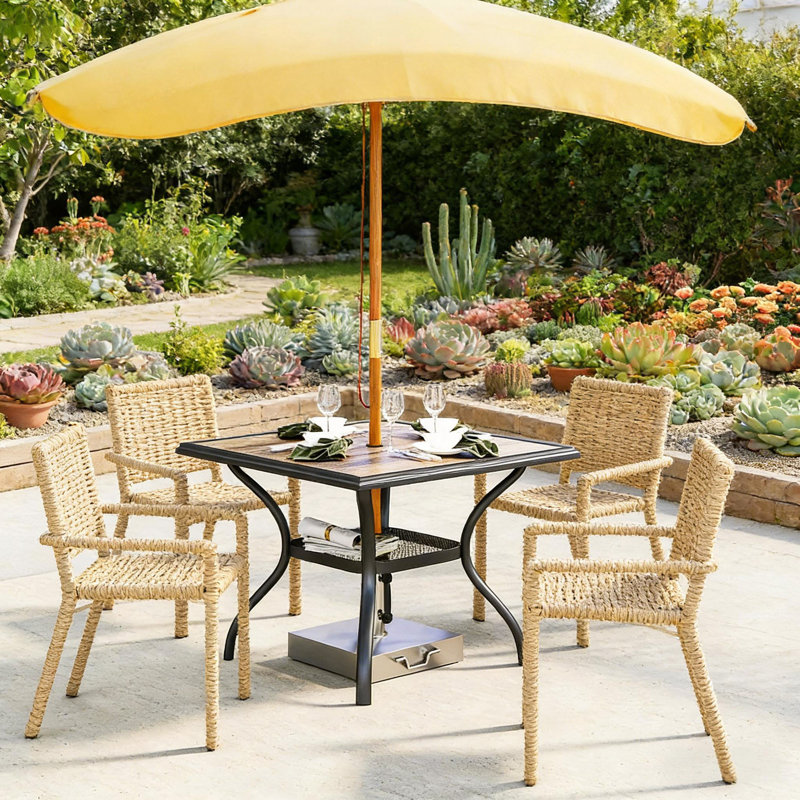 Table de jardin, table de salle à manger d'extérieur carrée (table seulement)