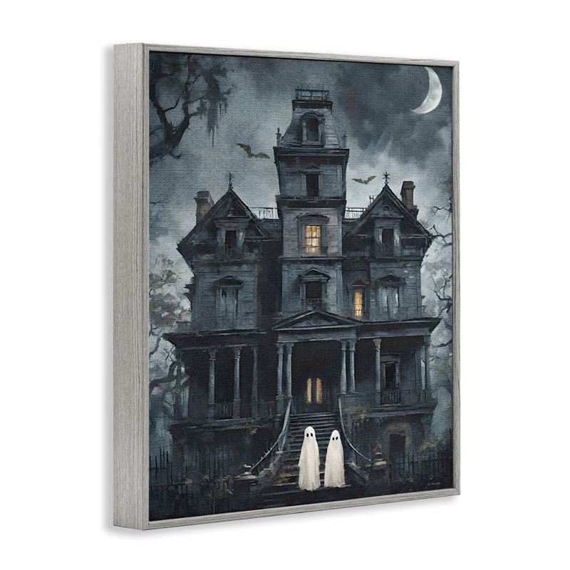 «Ghost pair & Haunted Mansion», art giclée par Jo Moulton, H 20 po x l 16 po, Estampe numérique Farmhouse