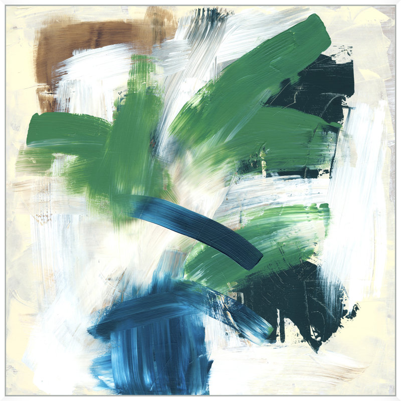 «Graces Greens 1» par Lillian August - peinture sur toile à cadre unique