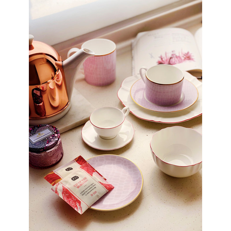 Grande tasse Amelie, Blanc / rose