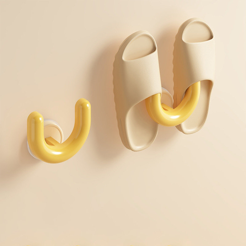 Multi Color Suction Cup Slipper H-older Bathroom Non Perforated Wall Mounted Hook Bathroom D-rain Hanger Storage Hook
